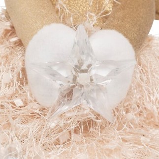 Fée LED assise 48cm doré