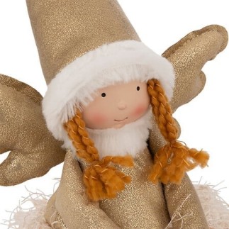 Fée LED assise 48cm doré