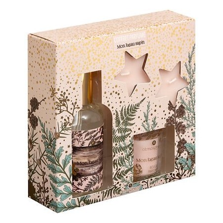 Coffret spray d'ambiance et bougie sapin