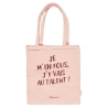 TOTE BAG GAZE DE COTON JE M'EN FOUS GIRL POWER 36.5X42CM
