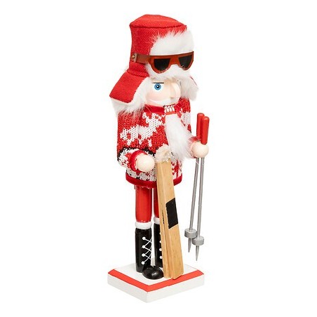 Casse noisette skieur haut 25 cm rouge