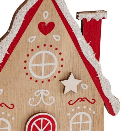 Sujet maison biscuit bois