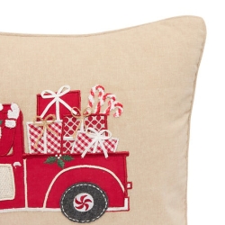 Coussin décor voiture du Père Noël 39 x 59 cm
