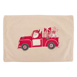 Coussin décor voiture du Père Noël 39 x 59 cm