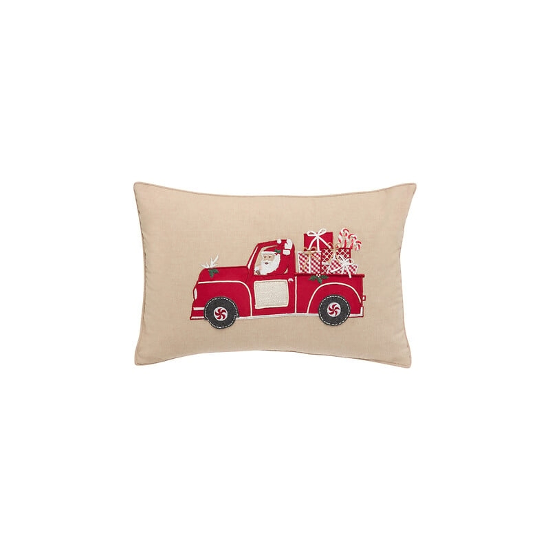 Coussin décor voiture du Père Noël 39 x 59 cm