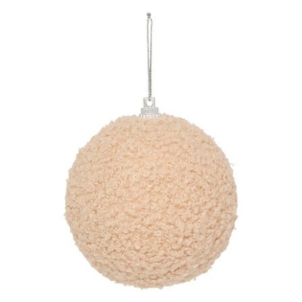 Boule polystyrène bouclette 8 cm rose