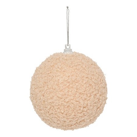 Boule polystyrène bouclette 8 cm rose