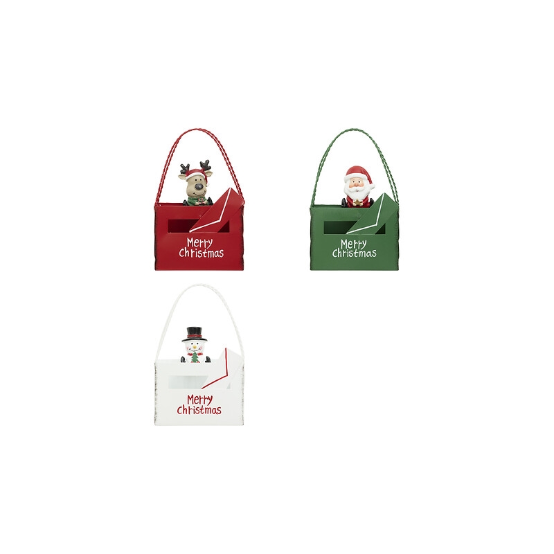 Boîte aux lettres forme sac cadeau haut 14 cm métal assorti