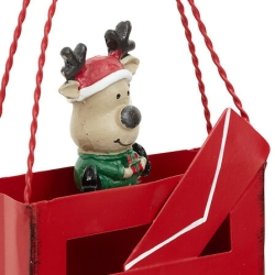 Boîte aux lettres forme sac cadeau haut 14 cm métal assorti