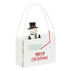 Boîte aux lettres forme sac cadeau haut 14 cm métal assorti