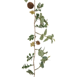 Guirlande pomme de pain et eucalyptus long 1,5 m vert