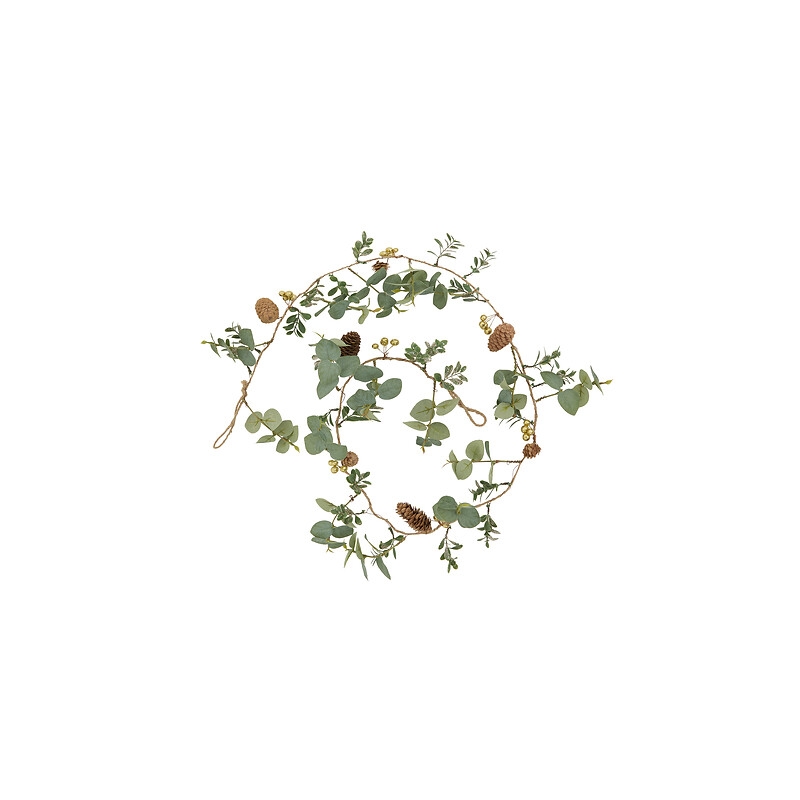 Guirlande pomme de pain et eucalyptus long 1,5 m vert
