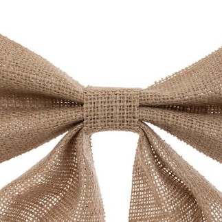 Noeud déco givré 28 x 34 cm jute beige