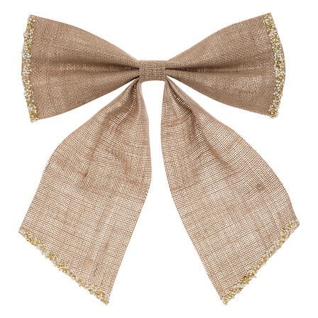 Noeud déco givré 28 x 34 cm jute beige