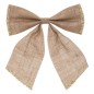Noeud déco givré 28 x 34 cm jute beige