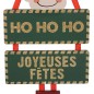 Sujet elfe pancarte Joyeuses Fêtes bois
