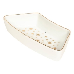 Set apéritif 4 pièces plateau forme sapin doré