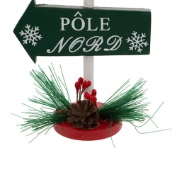 Sujet pancartes bois haut 14 cm rouge et vert