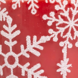 Bougie parfumée 280 g verre décor flocon rouge