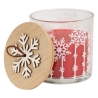 Bougie parfumée 280 g verre décor flocon rouge