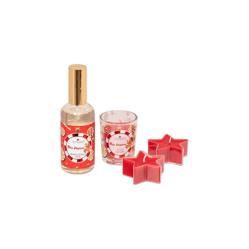Coffret spray d'ambiance et bougie pain d'épice