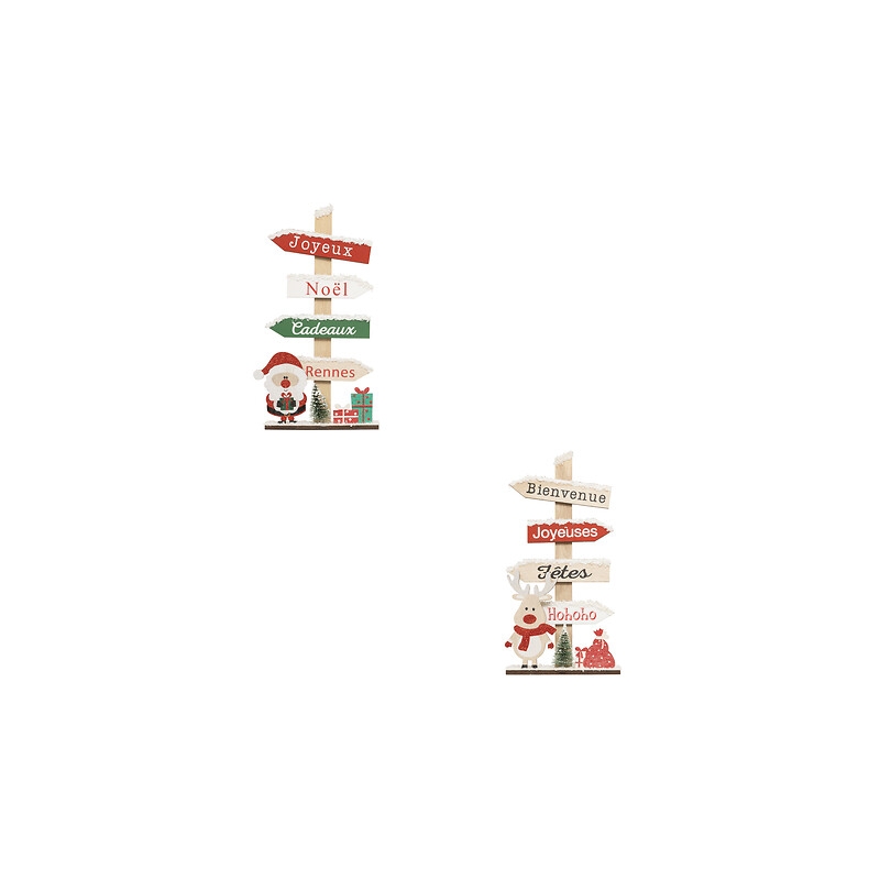 Pancarte Noël haut 29,5 cm MDF assorti