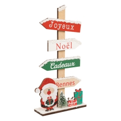 Pancarte Noël haut 29,5 cm MDF assorti
