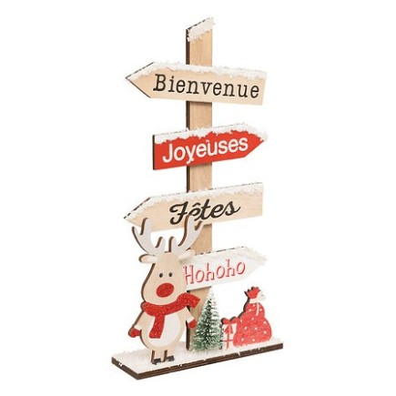 Pancarte Noël 29,5 cm Renne