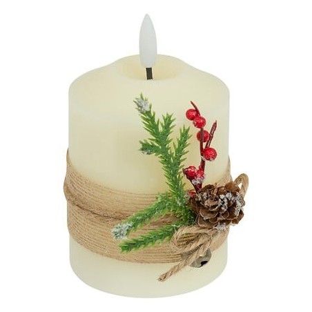 Bougie LED déco branche 10cm blanc