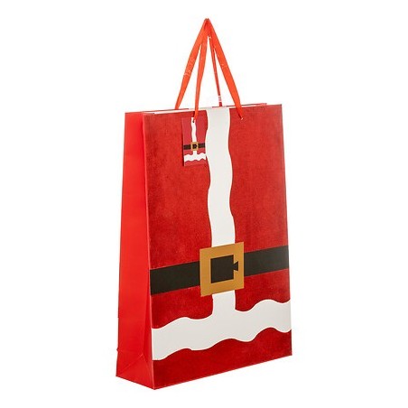 Sac cadeau Père Noël paillettes rouge