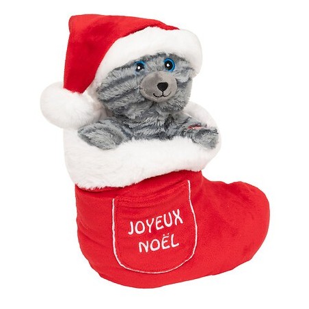 Automate chat chaussette Noël musical