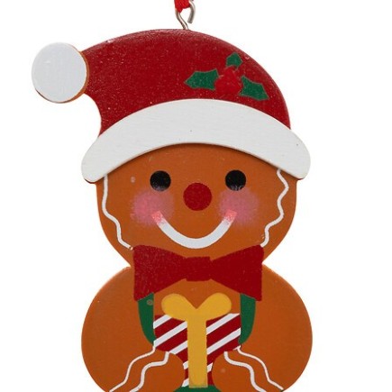 Sujet garçon pain d'épice bois