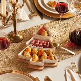 Set apéritif 4pcs plateau forme sapin