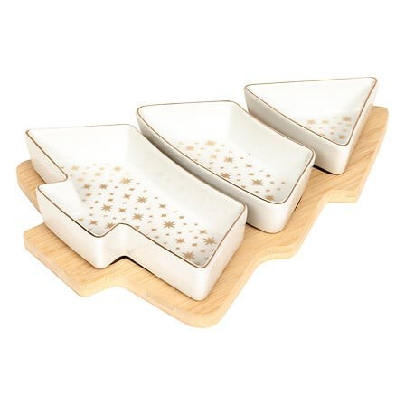 Set apéritif 4pcs plateau forme sapin