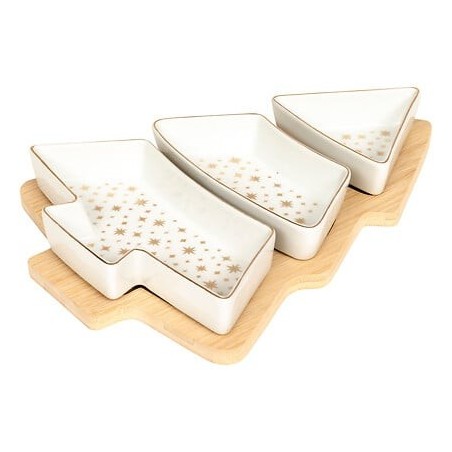 Set apéritif 4pcs plateau forme sapin