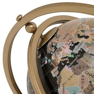 Globe terrestre Bota métal doré