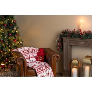 Plaid Noël scandinave 130x180cm rouge