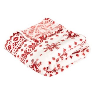 Plaid Noël scandinave 130x180cm rouge