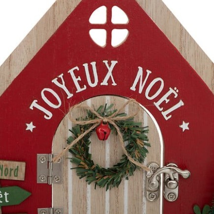 Porte déco Joyeux Noël rouge