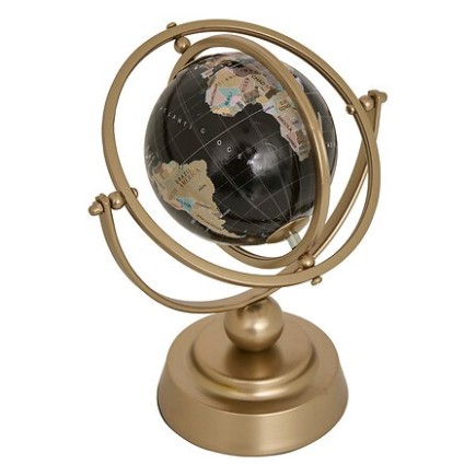 Globe terrestre Bota métal doré