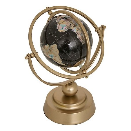 Globe terrestre Bota métal doré