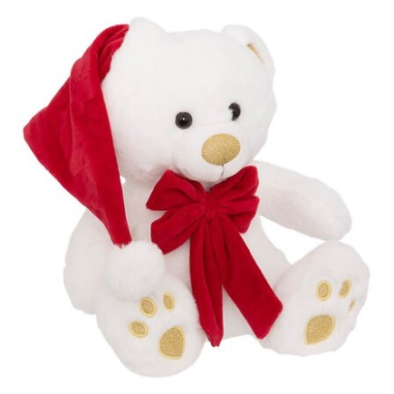 Peluche ours bonnet 25 cm
