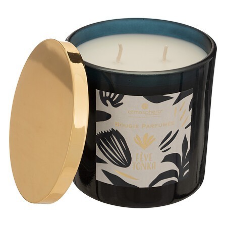 Bougie parfumée Plum 400 g pot verre fève tonka