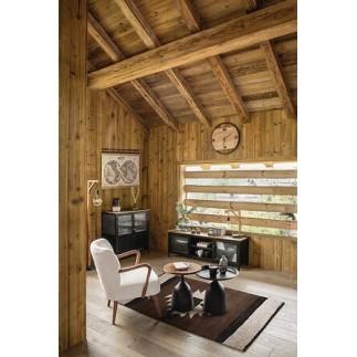 Fauteuil accoudoirs Chiara bouclette blanc