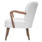 Fauteuil accoudoirs Chiara bouclette blanc