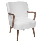 Fauteuil accoudoirs Chiara bouclette blanc