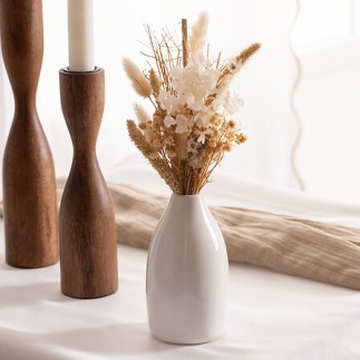 Compo fleurs séchées 25 cm vase céramique