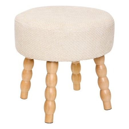 Tabouret d'appoint Spolo chenille blanc