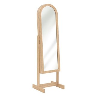 Armoire à bijoux avec miroir Soleya haut 145 cm bois naturel