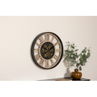 Horloge avec mécanisme Paul diam 57 cm métal et bois